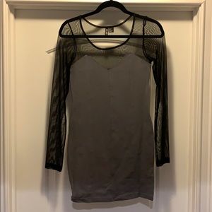 Sheer long sleeved mini dress